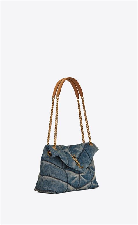 ysl puffer bag green|ysl small denim puffer bag.